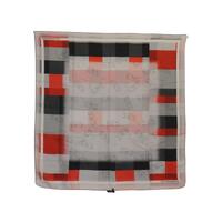 Costume National Women's Gray Red Silk Shawl Foulard Wrap Scarf - One Size thumbnail