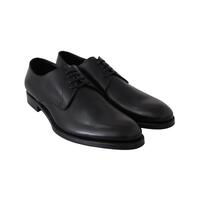 Handcrafted Black Leather Derby Dress Formal Shoes 38.5 EU Men thumbnail