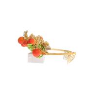 Dolce & Gabbana Gold Brass Multicolor Crystal Sicily Orange Crown One Size Women thumbnail