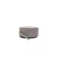 Pompei Donatella Women's Chic Gray Leather Oval Crossbody Bag - One Size thumbnail