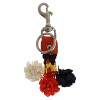 Dolce & Gabbana Women's Silver Brown Raffia Leather Clasp Finder Chain Keyring - One Size thumbnail