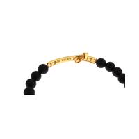 Authentic NIALAYA Bracelet with Matte Onyx Beads and CZ Diamond Cross S Women thumbnail