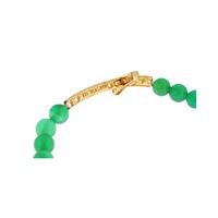 NIALAYA Green Jade Bead Bracelet with CZ Diamond Cross XS Women thumbnail