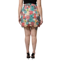 Dolce & Gabbana Women's Multicolor Floral Lace High Waist Mini Skirt - 42 IT thumbnail