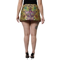 Dolce & Gabbana Women's Multicolor Floral Jacquard Mid Waist Mini Skirt - 42 IT thumbnail