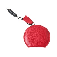 Dolce & Gabbana Women's Red Calfskin Leather Hand Mirror Holder - One Size thumbnail
