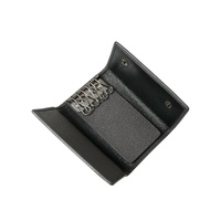 Dolce & Gabbana Men's Black Leather Silver Metal Logo Plaque Trifold Keyring - One Size thumbnail