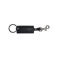 Dolce & Gabbana Men's Blue Calf Leather DG Logo Silver Brass Keyring Keychain - One Size thumbnail
