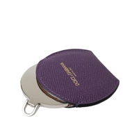 Dolce & Gabbana Women's Purple Calfskin Leather Round Logo Hand Mirror Holder - One Size thumbnail