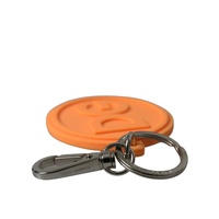 Dolce & Gabbana Women's Orange Rubber DG Logo Silver Brass Metal Keyring Keychain - One Size thumbnail