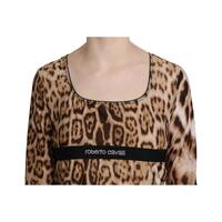 Roberto Cavalli Long Sleeve Round Neck Leopard Top 46 IT Women thumbnail