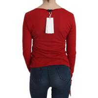 Round Neck Long Sleeve Crystal Embellished Top Blouse 42 IT Women thumbnail