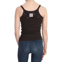 Dark Brown Sleeveless Spaghetti Strap Top Blouse 42 IT Women thumbnail