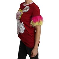 New Dolce & Gabbana Short Sleeves Crew Neck T-shirt with Pig Print Embroidery 42 IT Women thumbnail