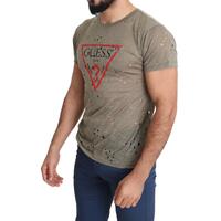 Authentic Brown Cotton Stretch T-Shirt with Round Neck and Short Sleeves L Men thumbnail