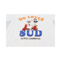 Dolce & Gabbana Crew Neck T-shirt with DG LOVES SUD Motive 36 IT Women thumbnail