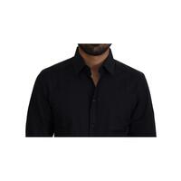 Classic Black Cotton Dress Shirt 37 IT Men thumbnail