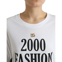 Dolce & Gabbana Women's White Slogan Print Lacing Detailed T-shirt - 38 IT thumbnail