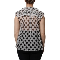 Dolce & Gabbana Women's White Black Polka Dot Cotton Sleeveless Top - 40 IT thumbnail