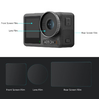 Tempered Glass Film Set for Dji Action 3 - 3-in-1 Protection for Front and Back Screens and Lenses thumbnail