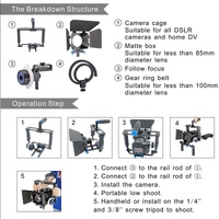 Large Handle Camera Cage & Matte Box Kit For Dslr / Video Camera thumbnail