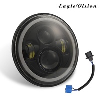 7 Inch H4 / H13 Dc 9V - 30V 3000Lm 6000K 30W Ip67 4Led Lamp Beads Car Round Shape Led Headlight Lamps For Jeep Wrangler / Harley With Angel Eye thumbnail