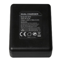 Usb Dual Battery Charger for Xiaomi Xiaoyi Ii 4k Camera thumbnail