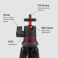 Flexible Mini Octopus Tripod with Remote for Slr Gopro Cellphone thumbnail