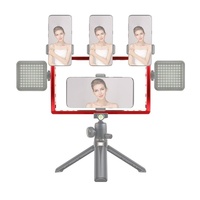 Diving Dual Handheld Grip Bracket Stabilizer Extension Phone Clamp Camera Rig Cage Underwater Case For Gopro Hero9 /8 /7 - Red thumbnail