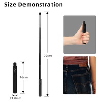 70cm Straight Pull Selfie Stick for Sports Cameras with 3 Jaw Screw - Single Rod thumbnail