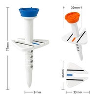 Adjustable Golf Tee Set - 4pcs / Box - 77mm Length - Aiming Assist thumbnail
