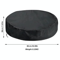 82x30cm Foldable Sunscreen Pool Cover - Dustproof Round Black & Silver thumbnail