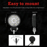 6.3W 10 - 30V Dc 6000K 3 Inch 9 Leds Circle Offroad Truck Car Driving Light Spotlight Work Light Fog Light thumbnail
