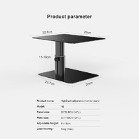 Black Adjustable Desk Stand for Laptop and Monitor - Eda0011511 thumbnail