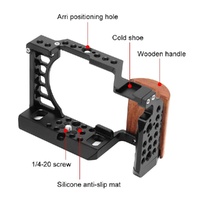Wood Handle Metal Camera Cage For Sony A6400 / A6300 / A6100 / A6000 Stabilizer Rig thumbnail