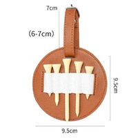Double-sided Leather Golf Spike Insert Bag - Outdoor Waist Hanging Storage - Double-Sided Brown thumbnail