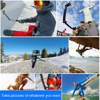 Foldable 3-way Tripod Selfie Stick for Action Cameras - 20-58cm Length thumbnail