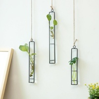 Charming Iron Art Glass Wall Hanging for Home Gardening - Bonsai Decor Accessory m thumbnail