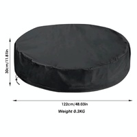 Round Foldable Pool Cover - Dustproof & Sunscreen - 122x30cm - Black / Silver thumbnail