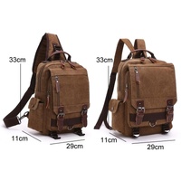 Khaki Canvas Chest Bag For Outdoor Travel Messenger Style thumbnail
