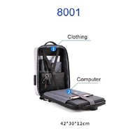 Anti-theft Hard Shell Backpack for Men - Blue thumbnail