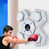 Rechargeable Bluetooth Boxing Machine With Adult & Child Gloves - Blue - With Child Golves Pink Blue thumbnail