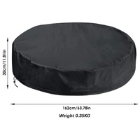 Round Foldable Pool Cover - Dustproof & Sunscreen - 162x30cm - Black / Silver thumbnail