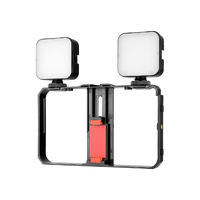 Vlogging Live Broadcast Smartphone Video Rig With Led Selfie Light And Stabilizer Handle thumbnail