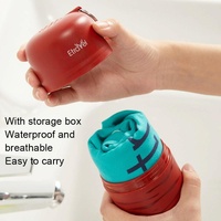 Double-sided Fleece Bath Towel - Quick-drying Small Blue thumbnail