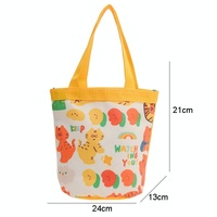 Cartoon Graffiti Bento Bag - Cute Canvas Handbag - Model 2 Blue thumbnail