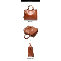 Large Leather Tote Bag for Women - Casual Shoulder Trunk Style thumbnail