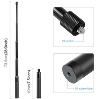 70cm Selfie Stick with Invisible Adapter for Insta360 one X2 / X3 thumbnail