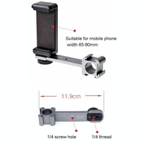 Three-Headed Hot Boot Adapter For Gimbal With Led Mic Mount thumbnail