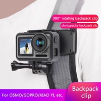 360 Degree Backpack Mount for Gopro Dji and Other Action Cameras - Rotating Clip Clamp thumbnail